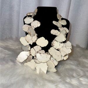 Cream Organic Textured Necklace Jewelry